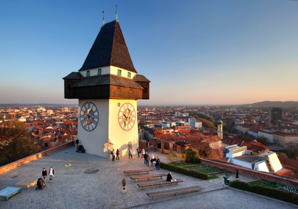     Clocktower in Graz Austria / Graz